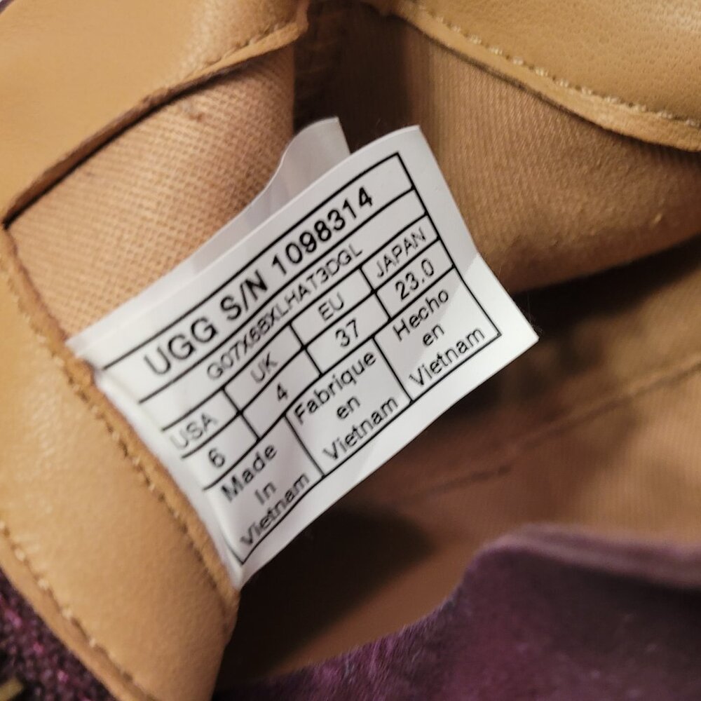 Ankle Booties Plum Merlot Color UGG Boots Size 6 - Picture 10 of 12